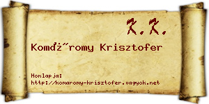 Komáromy Krisztofer névjegykártya